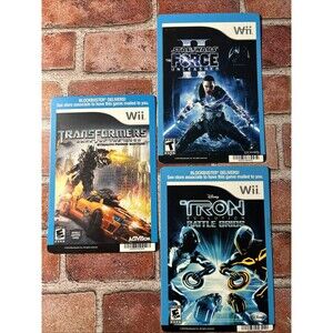 3 Wii Blockbuster Promo Shelf Display Card Backer 5.5” X 8”  No Games